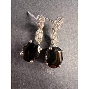Elite Shungite gemstone sterling silver earrings